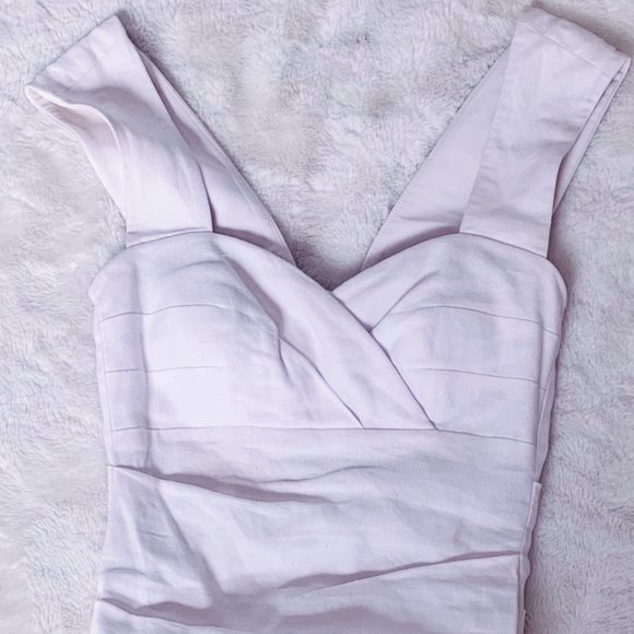 Nicole Miller Ruched White Linen Mini Dress - Picture 7 of 7